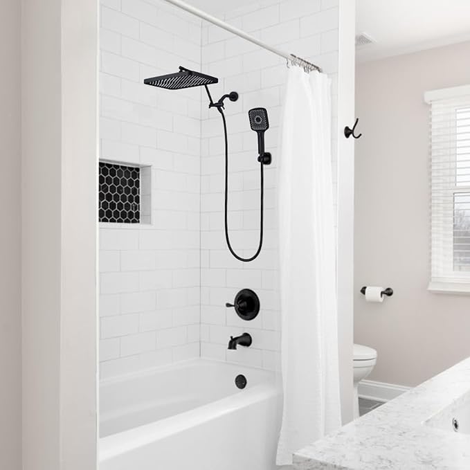 Shower Heads with Handheld Spray Combo, 13 Inches Rain Shower Head with 4 Mode - Image 6