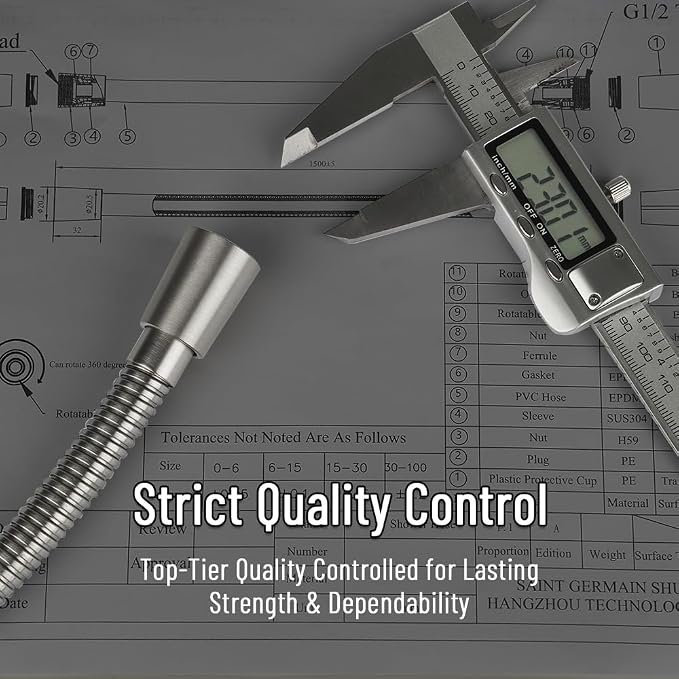 Shower Hose, Thickened Shower Head Hose Replacement, Kink-Free 304 Stainless - Image 2