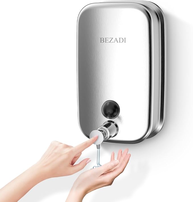 Commercial Soap Dispenser Stainless Steel Wall Mount - Image 7