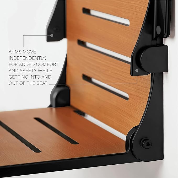 Seachrome Silhouette Comfort Folding Wall Mount Shower Bench Seat - Image 9