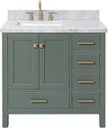 ARIEL Cambridge 37 inch Left Offset Single Sink Bathroom Vanity by Ariel