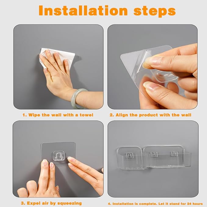 Adhesive Wall Mount Organizer Box, Acrylic Shelves - Image 9