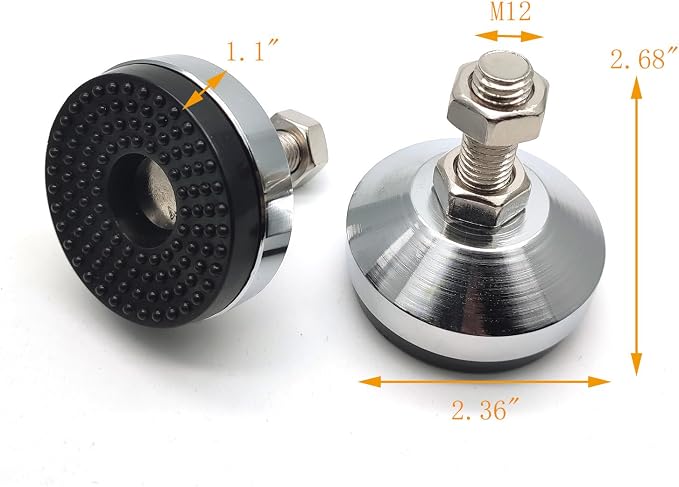 Leveling Feet, D60xM12x50 Leveler Feet Heavy Duty 1300 Lb Capacity Black Carbon - Image 4