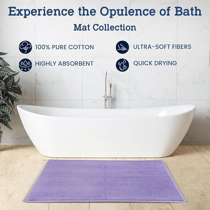 Casa Lino 100% Cotton Bath Mat Set of 2 - Image 2