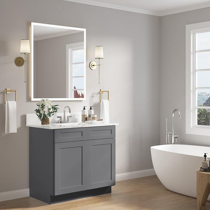 ROOMTEC Bathroom Cabinet, Morden Bathroom Sink Vanity Storage Cabinet, Shaker - Image 6