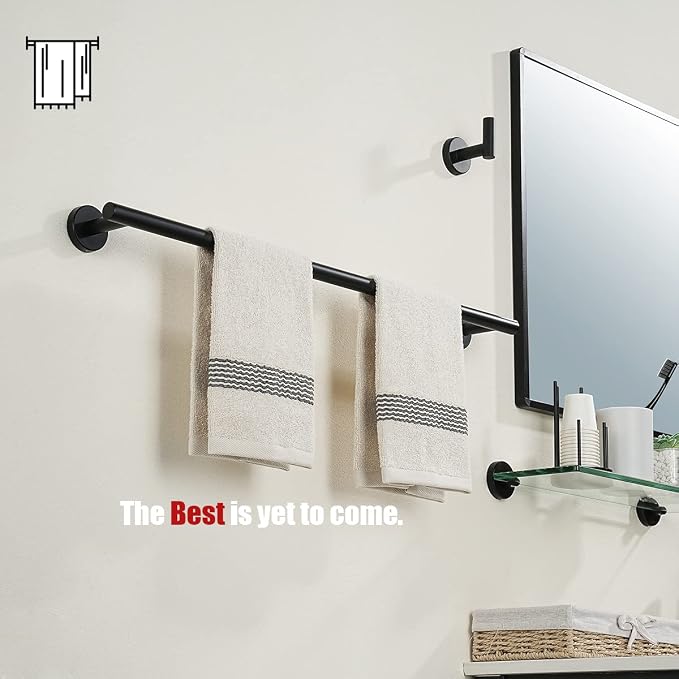 JQK Black Towel Bar, 27 Inch 304 Stainless Steel Thicken 0.8mm Towel Rack - Image 4