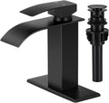 Bathroom Faucets Matte Black Waterfall Bathroom Sink Faucet Modern Single by LUFG