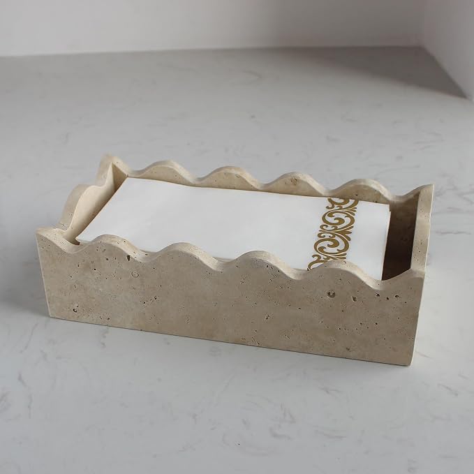 Natural Travertine Guest Towel Holder 9.8" × 4.9" by Natust