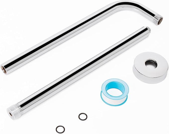 HarJue Shower Arm with Flange and Teflon Tape, Wall Mounted Shower Pipe 304 - Image 7