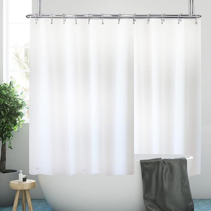 YISURE White Short 60 Inch Shower Curtain - Image 2