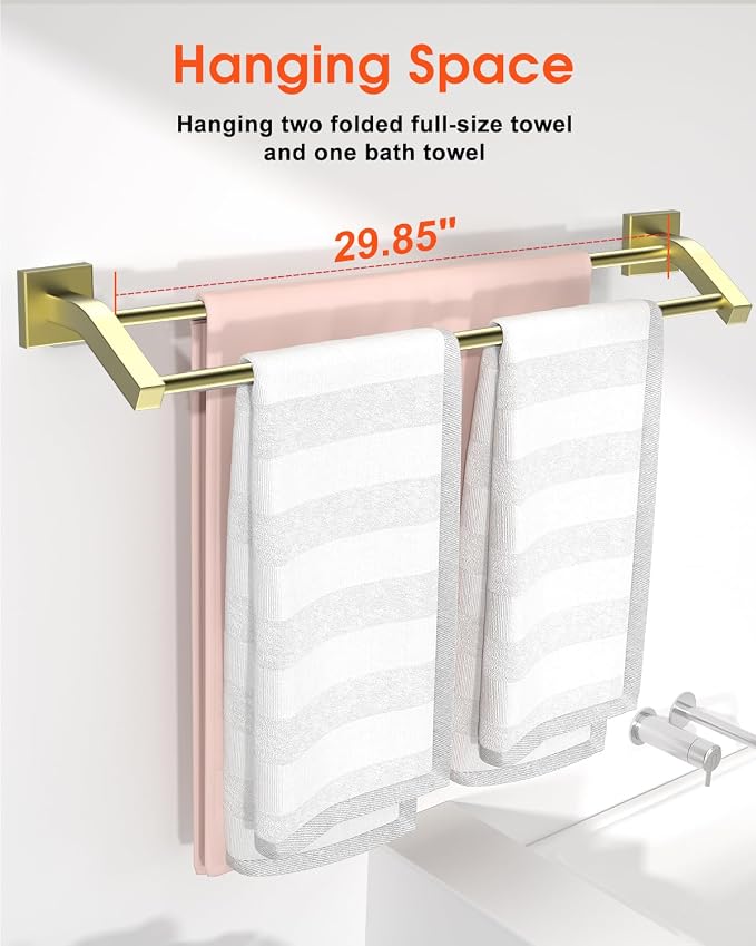 Alise Bath Double Towel Bars Towel Racks - Image 6