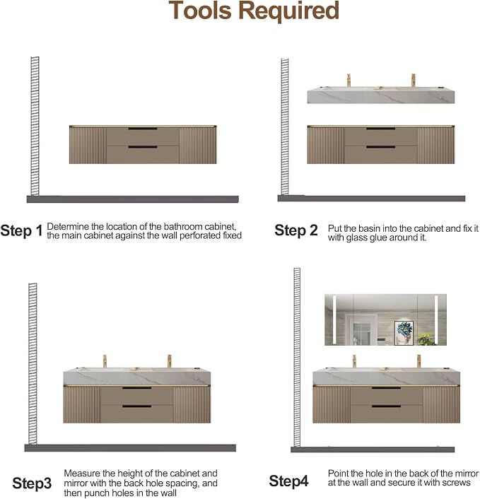 Floating Bathroom Vanity - 66IN Bathroom Vanity - Image 7
