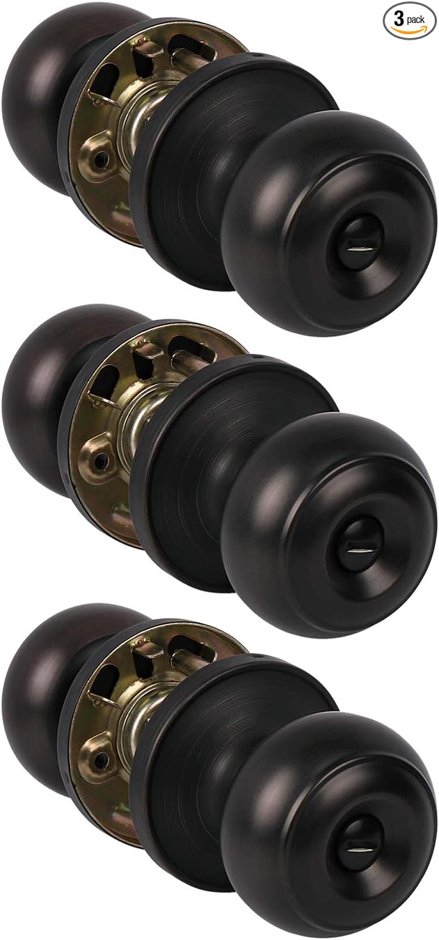 KNOBWELL 3 Pack Privacy Door Knobs by KNOBWELL