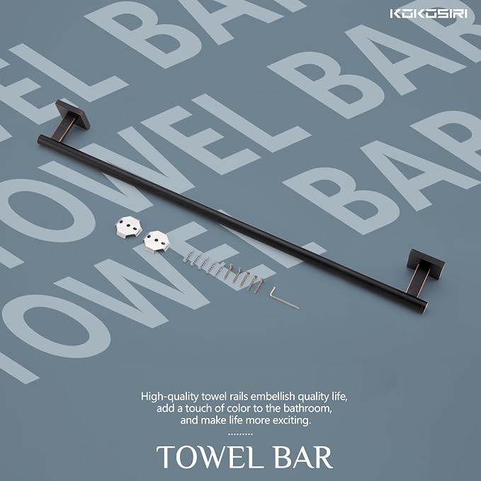 KOKOSIRI Bathroom Towel Bar 36'' Towel Holder - Image 7