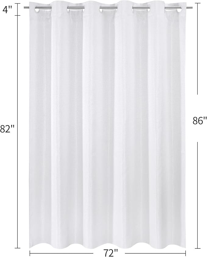 MitoVilla No Hooks Required Extra Long Shower Curtain Liner Set, 86 inch XL - Image 7