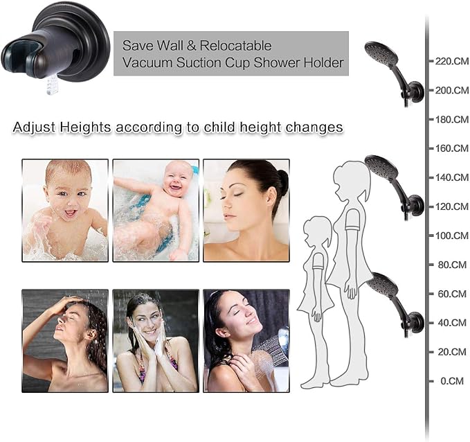 JiePai Vacuum Suction Cup Shower Head Holder, Adhesive Adjustable Suction - Image 6