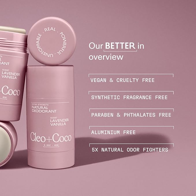 Cleo+Coco Extra Strength Deodorant Balm, Lavender Vanilla, Natural Aluminum - Image 5