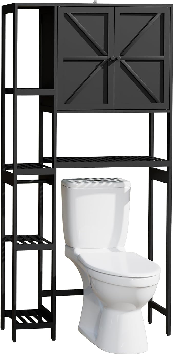 Bamboo Over The Toilet Storage, Above Toilet Organizer Storage Shelf Stand - Image 8