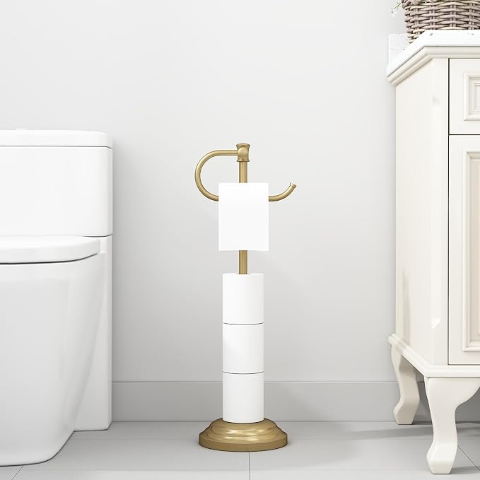 Hoimpro 25" Toilet Paper Roll Tissue Holder Free Standing - Image 6