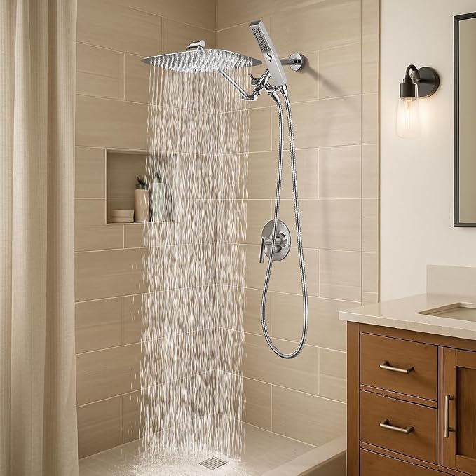 G-Promise All Metal 12 Inch Dual Square Shower Head - Image 7