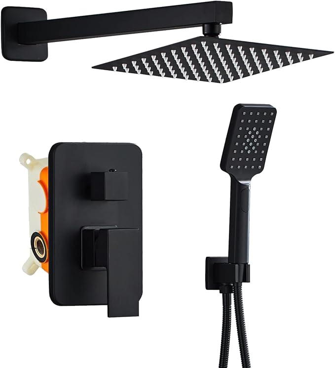 8 Inch Shower System with Tub Spout, Square High Pressure Shower Head, by Anksaysh