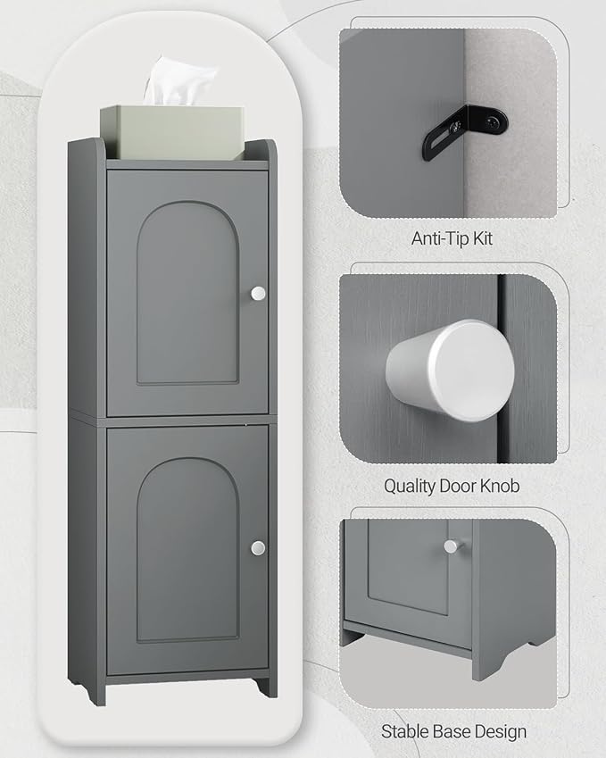 Bathroom Storage Cabinet, Corner Floor Cabinet - Image 6