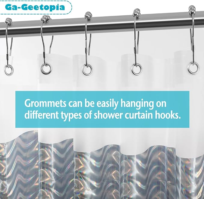 Ga-Geetopia Holographic 3D EVA Shower Curtain Liner Wave, 72x72 Premium Medium - Image 5