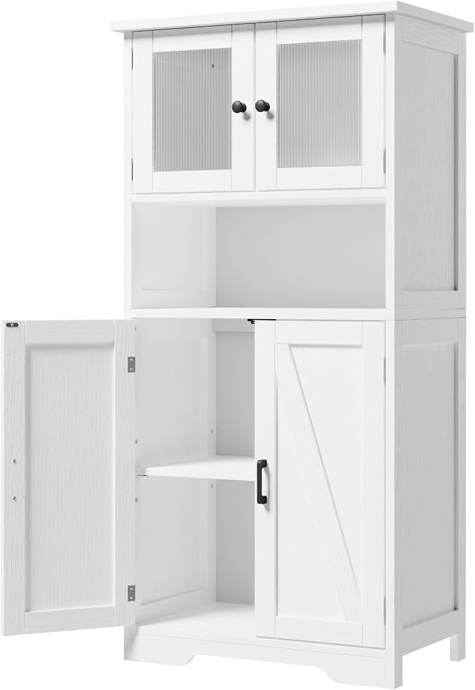 IDEALHOUSE 50" Tall Bathroom Cabinet, Freestanding Bathroom Storage Cabinet by IDEALHOUSE
