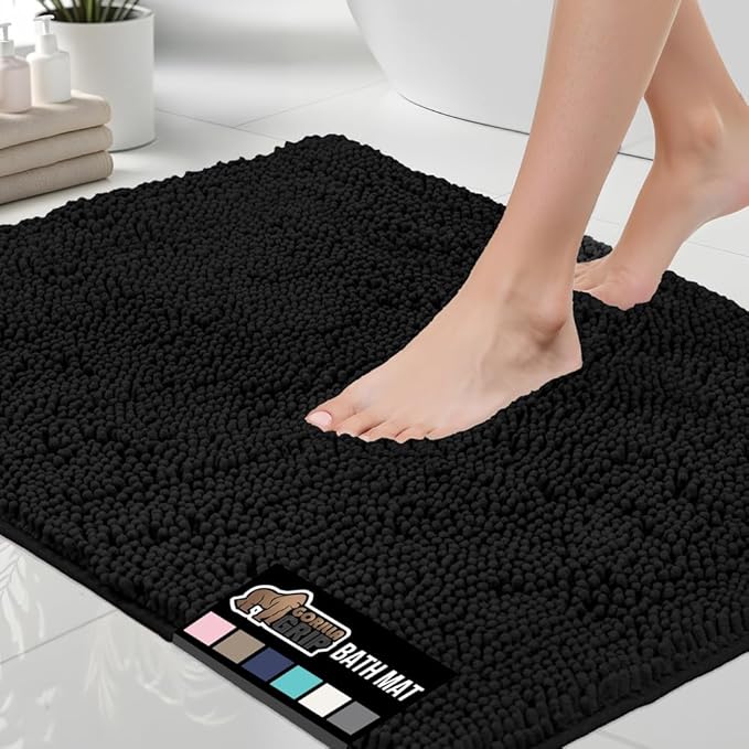 GORILLA GRIP Bath Rug Mat 54x24, Thick Soft Absorbent Chenille, Quick Dry by GorillaGrip