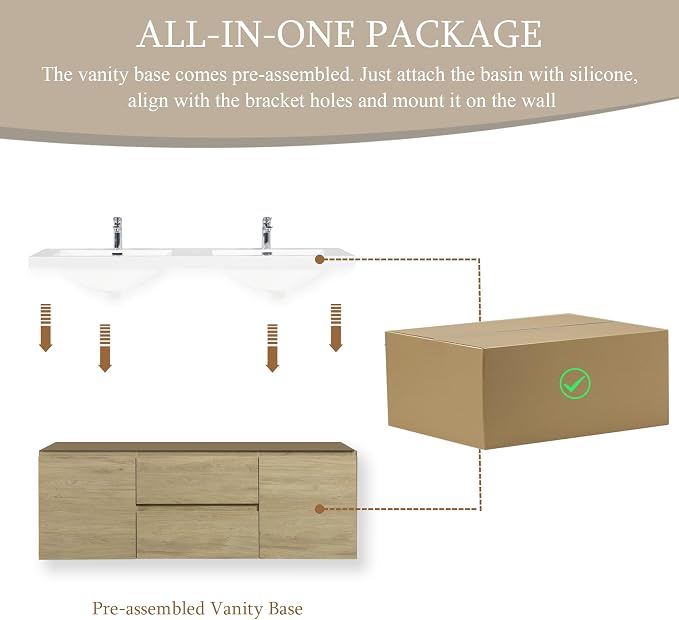 60" Floating Bathroom Vanity - Image 9