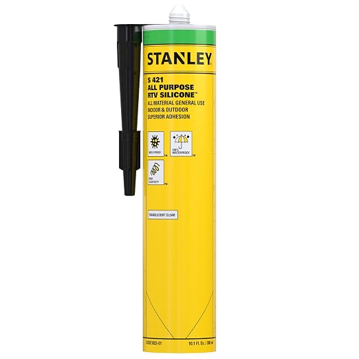 Stanley S421 All-Purpose RTV Silicone Sealant – 100% Waterproof Translucent by STANLEY