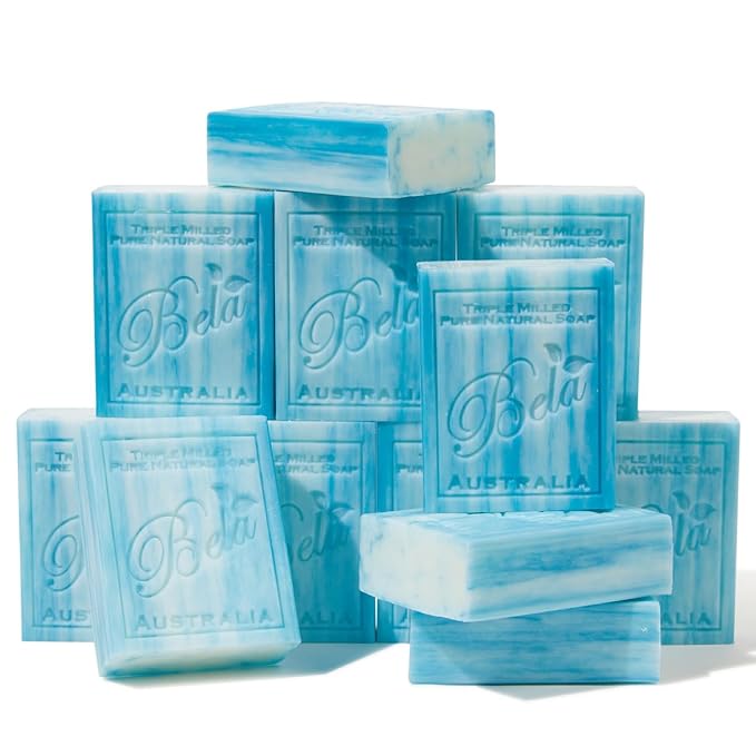 BELA Ocean Soap 3.3 OZ, Long Lasting French Triple Milled Bar Soap by BELAPURENATURALSOAPSANDODORELIMINATINGHOMEFRAGRANCES