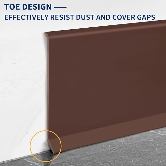 Flexible Baseboard Molding Trim 6 Inch Self-Adhesive Vinyl Wall Base Peel and - Image 4