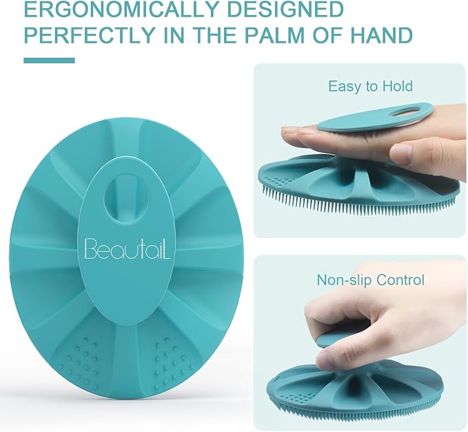 Silicone Body Scrubber Shower Bath Wash Brush Gentle Exfoliating Scrub - Image 8