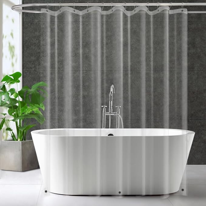 Extra Long Clear Plastic Shower Curtain Liner by ZEMAHOME