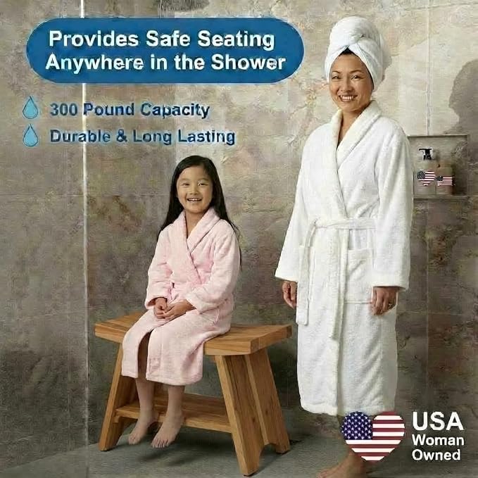 EcoDecors 35 Inch Serenity Teak Shower Bench – Waterproof Bathroom Seat - Image 8