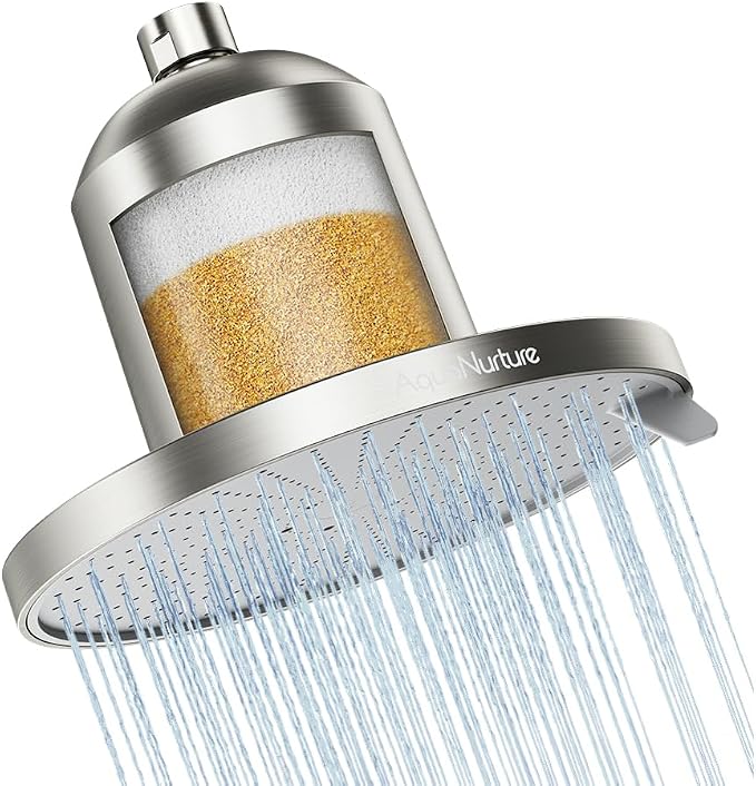 Filtered Shower Head with Filters, High Pressure Filter Showerhead by AquaNurture