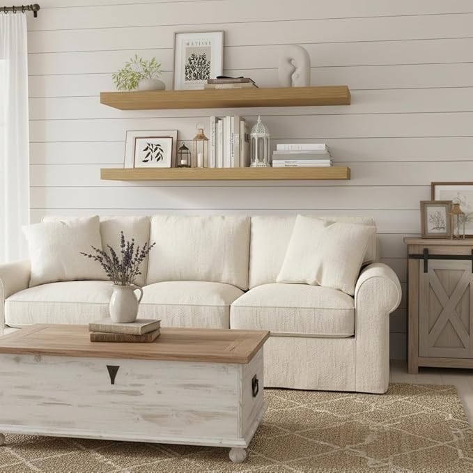 Vivelove 12 Inch Deep Floating Shelves 47.2 inch Long, 2 Inch Thick Wall Shelves - Image 5