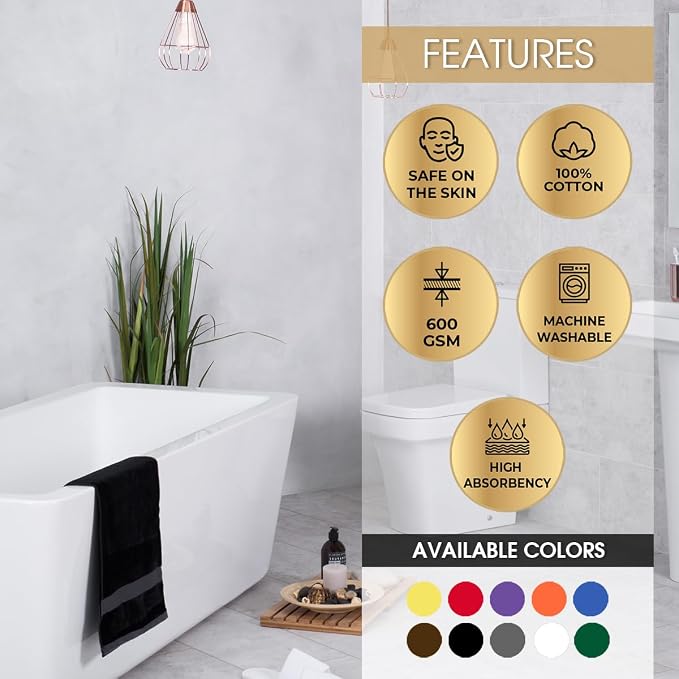 Ample Decor 100% Cotton 6 Piece Towels Sets - Image 6