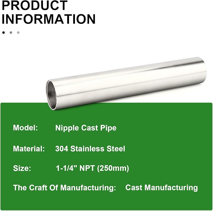 TAISHER 1PCS Stainless Steel Pipe Fittings, 1-1/4" NPT Female x 1-1/4" NPT - Image 5