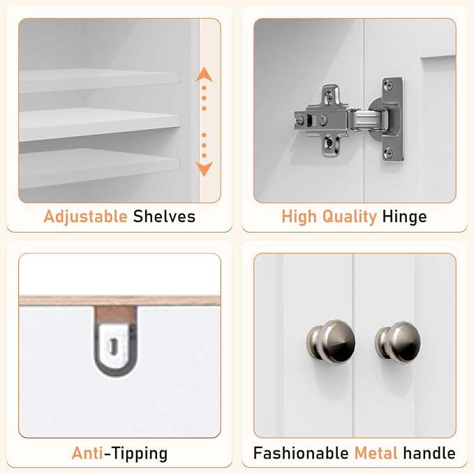 Over The Toilet Storage Cabinet, Behind Toilet Bathroom Organizer - Image 5