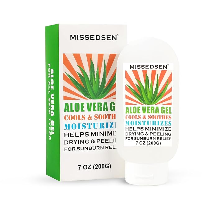 Pure & Organic Aloe Vera Gel for Sunburn Relief, After Sun Lotion for Face & by MISSEDSEN