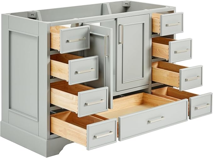 ARIEL Stafford 48" Grey Bathroom Vanity Base Cabinet, Single Sink Configuration - Image 5