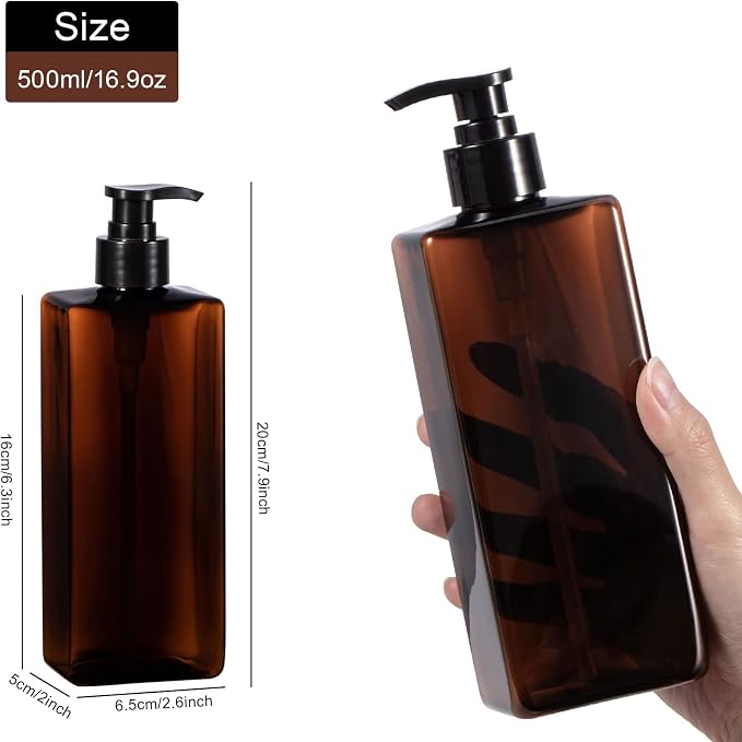 Shower Pump Bottles, Yebeauty 3pcs 17oz 500ml Empty Refillable Shampoo and - Image 2
