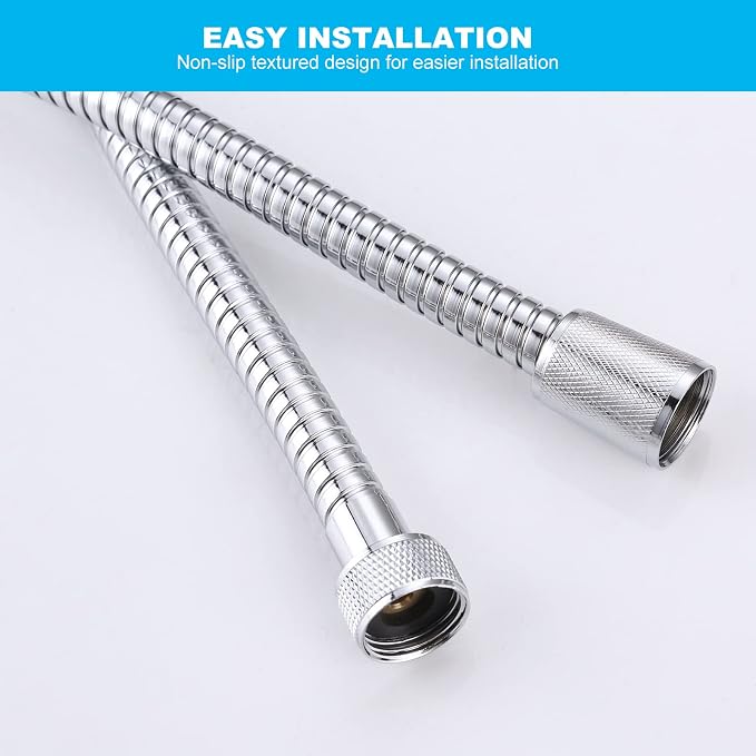 ALEASHA Chrome Finished Shower Hose 63 inches, Shower Hose Extra Long - Image 5