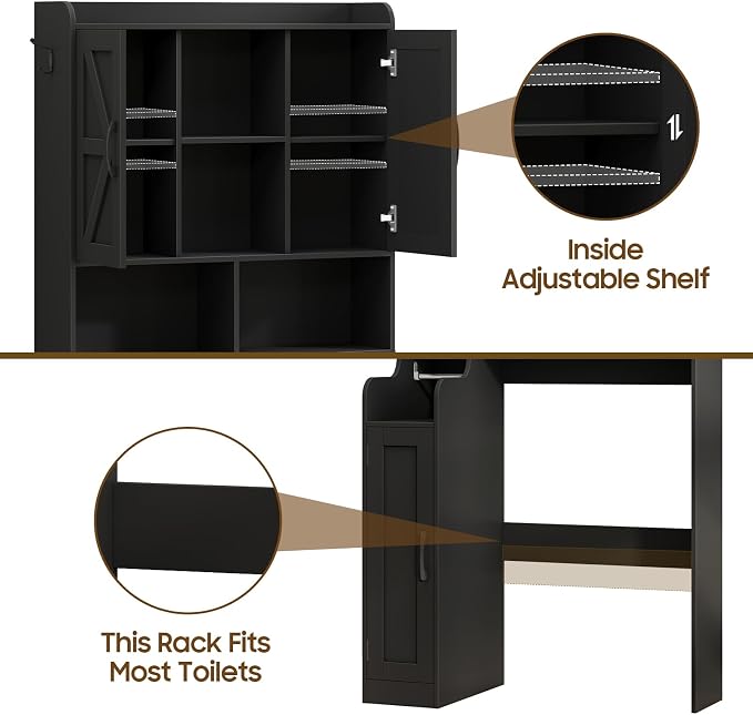 Over The Toilet Storage Cabinet, Bathroom Over Toilet Storage Organizer - Image 7