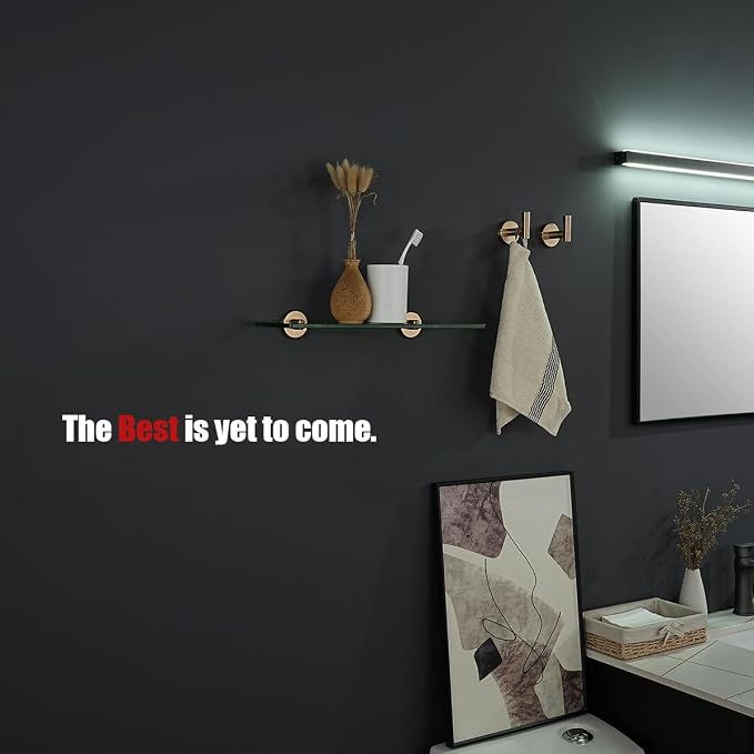 JQK Bathroom Glass Shelf, Floating Tempered Glass Shower Storage 16 by 5 inches - Image 2