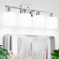 4 Light Bathroom Light Fixtures, Brushed Nickel Vanity Lights by FAISHILAN