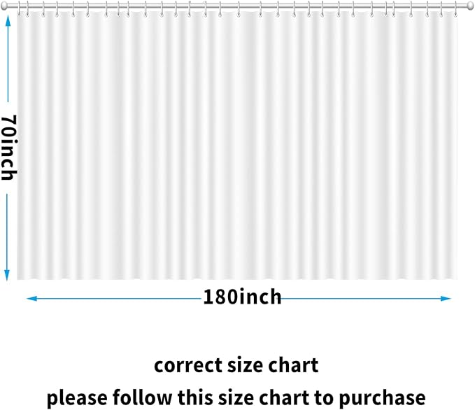 Clawfoot Tub Shower Curtain Warp Around, 180x70 Inches Clear Shower Curtain - Image 3
