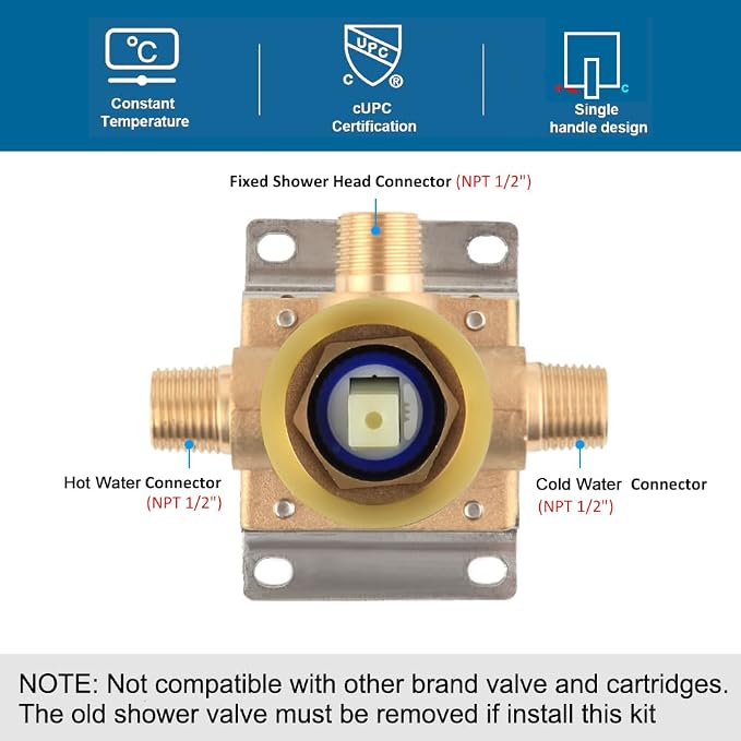 POP SANITARYWARE Shower Faucet Set Brushed Gold Bathroom Rainfall 10 Inch - Image 6